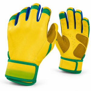 Gant de frappeur en cuir jaune SINEWY SPORTS, main droite, fermeture auto-agrippante, durable, léger, respirant, entraînement, unisexe, adulte - Product Image 5