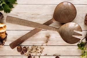 Handmade Eco-Friendly Mango <b>Wood</b> Vintage Salad Server <b>Set</b> Multifunctional Angel Style Salad <b>Spoons</b> Home Kitchen Party Use - Product Image 5