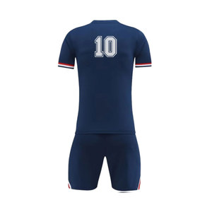 ชุดฟุตบอลและกางเกงขาสั้นคุณภาพสูง ระบายอากาศได้ดี ผลิตจากโพลีเอสเตอร์ 100% รับผลิตแบบ OEM ปรับแต่งสีและโลโก้ได้ - Product Image 2
