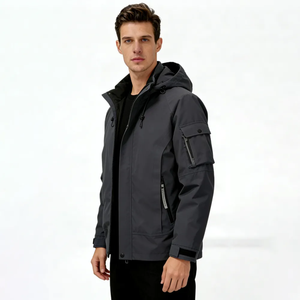 Chaqueta Softshell Impermeable y Cortavientos para Hombre, con Cierre de Cremallera, para Deportes de Invierno y Trabajo al Aire Libre, Cuello Alto - Product Image 2