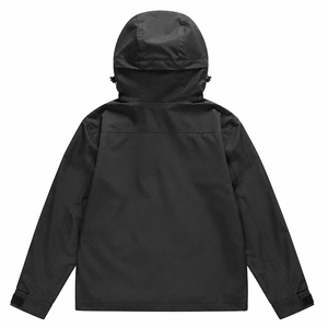 SINEWY SPORTS Men's Black Hooded Puffer <b>Jacket</b> Windproof Winter Sporty Zipper Closure Regular Fit Thick Polyester Wadding - Product Image 3
