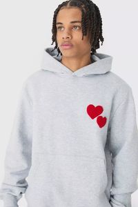 ชุดวอร์มแบบสวมหัวพิมพ์ลายหัวใจบ็อกซี่ชุดวอร์มแบบลำลองระบายอากาศได้คุณภาพสูง - Product Image 3