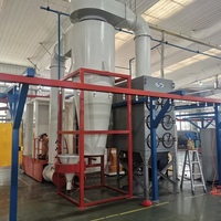 Ligne de revêtement en poudre avec four de récupération cyclonique, machines de revêtement métallique, ligne de peinture électrostatique en poudre et four