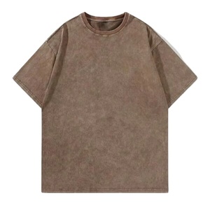 เสื้อเชิ้ตผู้ชายสีน้ำตาลวินเทจทรงโอเวอร์ไซส์ ผ้าฝ้าย 100% นุ่ม ระบายอากาศดี ทรงหลวมไหล่ตก สไตล์ลำลองสตรีทแวร์ - Product Image 1