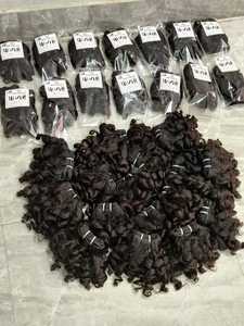 Extensiones de cabello humano rizado de bebé indio crudo paquetes 100 por ciento cutícula virgen alineada textura Natural cabello Remy para la venta - Product Image 6