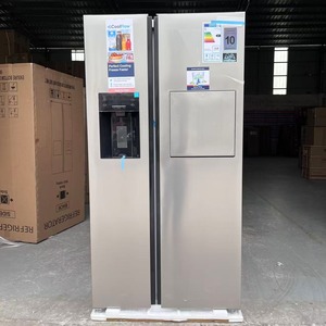 Refrigerat0rs con máquina de hielo/trituradora de lado a lado nevera de doble puerta refrigerado por aire inversor libre de escarcha estándar de la UE A + 220V 50/60Hz - Product Image 1