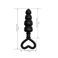InnerBloom Plug anal en silicone étanche IPX7 BDSM, perles anales d'entraînement pour femmes et hommes - 4 perles graduées, base de sécurité en forme de cœur, 14,8 cm, 67 g