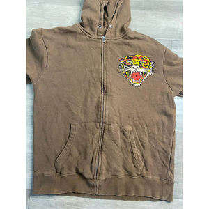 High End Custom Puff Blank Oversized Vintage Acid Wash Fleece Zip Hoodie Sin cordón Doble cremallera Sun Faded Zip up Hoodie - Product Image 1