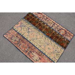 พรมขนสัตว์สีเบจแบบ3ft 2.6 x แบบแฮนด์เมดพรมด้านข้างสไตล์ตุรกีดีไซน์แบบเย็บปะติดปะต่อกันสำหรับห้องนั่งเล่นหรือห้องโถง - Product Image 4