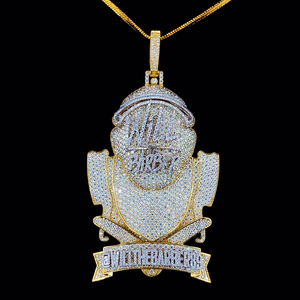 Hip Hop VVS Moissanite corte redondo diamante colgante hielo fuera joyería colgantes encanto hombres 925 plata esterlina - Product Image 4