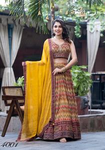 Último diseñador Heavy Pure Chinon Sequence Work Lehenga Choli por Fab Zone - Product Image 3