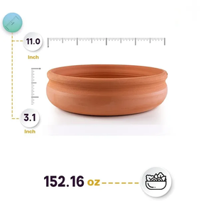 Cuenco redondo hecho con arcilla para servir, cuenco de pedicura de Color Natural para cocina y decoración de boda, hecho a mano, personalizado a granel - Product Image 4