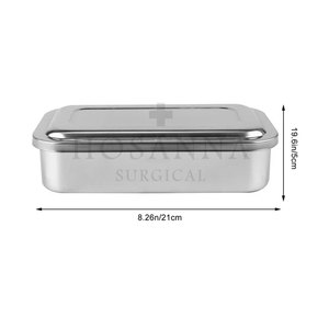 Bandeja Quirúrgica Gruesa para Riñón HOSANNA SURGICAL, Caja de Instrumentos Quirúrgicos Dentales de Acero Inoxidable, Certificación CE Clase I, Placa con Tapa Manual - Product Image 1