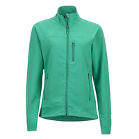 Veste softshell personnalisée pour femme, 240 grammes, en polyester et élasthanne tricoté, coupe-vent à col rond et fermeture éclair intégrale