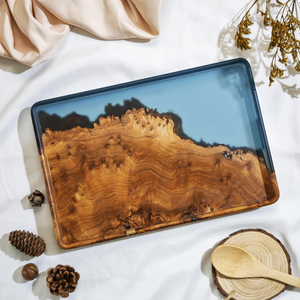 Plateau de service moderne fait à la main de qualité supérieure en résine et bois naturel, écologique, de qualité alimentaire, décoration d'intérieur à bas prix - Product Image 4