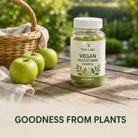Gommes multivitaminées végétaliennes à base de plantes, 60 unités, saveur naturelle de fruits, pour adultes