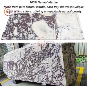 Vaisselle de table en marbre Plateau de service alimentaire Design moderne Vente à chaud Plateau de service de fruits pour mariage Forme rectangulaire sans poignée - Product Image 4
