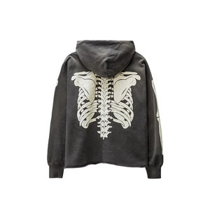 2025 venta al por mayor 100% algodón polar térmico invierno cremallera completa pulóver con capucha cara completa parche apliques bordado Unisex - Product Image 6