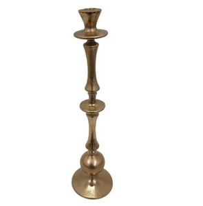 Antique Design Aluminum Decorative Stylish Metal Candle Stand Rough Brass Gold Color Home Decor Candle Holder - Product Image 1
