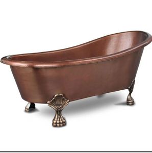 อ่างอาบน้ำทองแดงแบบตั้งได้สำหรับวิลล่าหรูผลิตจากอินเดียรองเท้าแตะสองชั้นนิกเกิลขัดภายในอินเดีย - Product Image 4