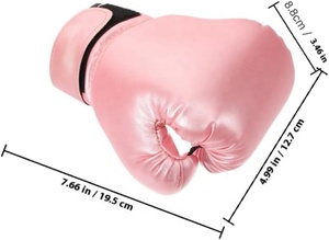 Pink PU Full Finger Boxing <b>Gloves</b> <b>Moisture</b> Wicking Adjustable Wrist Strap Lightweight for Closure-Unisex Adult <b>Gloves</b> - Product Image 3