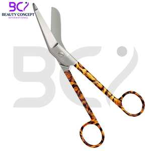 Tijeras de vendaje quirúrgico de acero inoxidable de calidad superior hechas a mano con impresión de logotipo personalizado de servicio OEM - Product Image 2