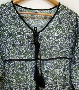 Bohemian <b>Indian</b> Handmade Cotton Floral <b>Printed</b> Nightwear Bathrobe Maxi <b>Dress</b> Ethnic Beach Summer Wholesale Nighty Long Kimonos - Product Image 4