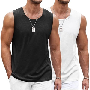 เสื้อกล้ามออกกำลังกายผ้าคอตตอนสำหรับผู้ชายผ้าคอตตอน100% ระบายอากาศได้ดีแห้งเร็วเป็นมิตรกับสิ่งแวดล้อมพิมพ์โลโก้ตามสั่ง - Product Image 1