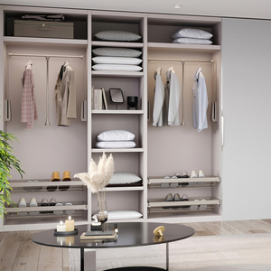 Emuca ไม้แขวนเสื้อตู้เสื้อผ้าพับได้เหล็กทาสีหินสีเทาปรับความกว้างได้830-1150มม - Product Image 4