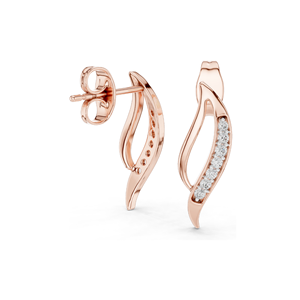 Pendientes de Diseño con Diamantes de Laboratorio de 0.14 CT, Claridad VVSVS EF, Oro de 18KT, 14KT, 10KT y Plata 925, Oro Rosa, Amarillo y Blanco - Product Image 2