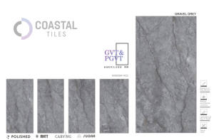 GRAVEL GREY Carreaux en porcelaine polie 9mm 600x1200MM / 24X48 Carreaux en briques réfractaires de qualité supérieure au design moderne et classique certifiés CE - Product Image 2