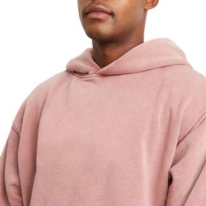 Sweat à capuche oversize pour homme en coton doux, délavé à l'acide, à manches longues, avec logo personnalisé, coupe ample, vente en gros 2026 - Product Image 3