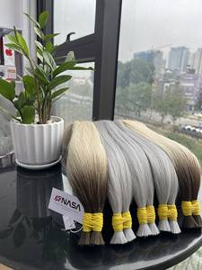Extensiones de cabello a granel rubio ceniza colores 28 pulgadas 100% cabello virgen vietnamita de alta calidad - Product Image 3