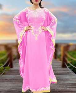 Caftán Abaya negro de lujo personalizado de Dubái, hecho de material viscosa - Product Image 3