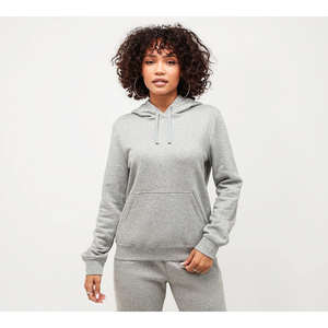 Customizable Logo Winter Solid Casual <b>Women's</b> Fleece 100% Cotton Hooded Pullover Sweatshirt <b>Straight</b> <b>Leg</b> <b>Jogger</b> Pant 2-Piece - Product Image 2