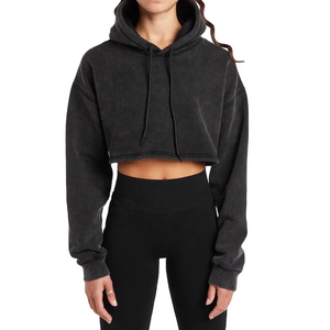 เสื้อฮู้ดสไตล์เกาหลีสำหรับผู้หญิงผ้าฟลีซซับในพิมพ์ลายโลโก้ - Product Image 5