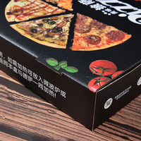Boîtes à pizza rigides recyclées sur mesure avec logo en relief, en matériau ondulé, emballage noir