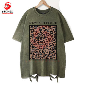 Camiseta Gráfica Extra Grande para Mujer, Lavada al Ácido, Personalizada, Directo de Fábrica, Spandex/Poliéster, Secado Rápido, Informal, para Verano - Product Image 1