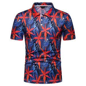 Polo en coton personnalisé de grande taille pour hommes, tissu tricoté de haute qualité, impression par sublimation en couleur - Product Image 1