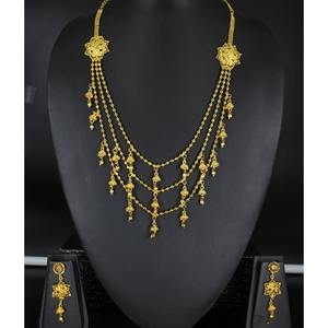 Ecklace-Conjunto de joyería de Latón chapado en oro puro, collar de alta calidad con diseño de los UAE Dubai - Product Image 1