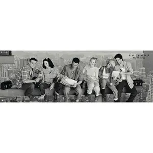 โปสเตอร์ติดประตูสไตล์โมเดิร์น 'เพื่อนๆ' รับประทานอาหารกลางวันบนงานศิลปะติดผนังอาคารสูง - Product Image 1