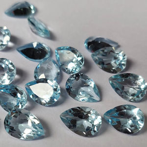 ลูกแพร์บุษราคัมท้องฟ้าสีฟ้าธรรมชาติตัดมม. ขนาด5x7มม.-ลูกแพร์บุษราคัมสีฟ้าหลวม - Product Image 1