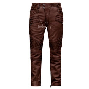 กางเกงผ้า Nappa หนังแท้สำหรับเด็กผู้ชาย, กางเกงบุนวมสำหรับเด็กผู้ชายสไตล์วินเทจแฟชั่น - Product Image 1