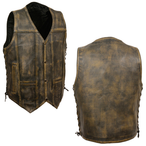 2025 High Impact Leather <b>Vest</b> Top Quality Design Private Label Unique Style All Size Available Hot Selling Leather <b>Vest</b> OEM - Product Image 3