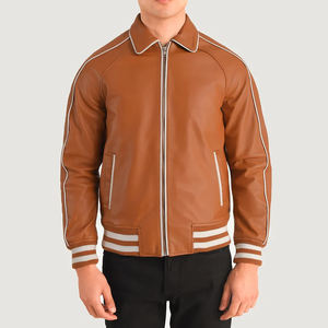 Chaquetas de cuero Varsity personalizadas para hombre, chaqueta de estilo retro, diseño de cremallera de estilo urbano de invierno a la moda para una capa cómoda - Product Image 1