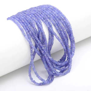 Cuentas de Tanzanita Facetadas en Forma de Rondelle de 3.5-4.5 mm, Hebras Azules Naturales, Cuentas de Cristal Sueltas para la Fabricación de Joyas - Product Image 2