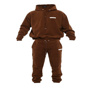 Casual Streetwear <b>Men's</b> Heavyweight Breathable Quick Dry 100% <b>Micro</b> <b>Fleece</b> Oversized Pullover Hoodie Customizable Tracksuit Set - Product Image 1