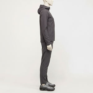 Ensemble de survêtement gris anthracite pour homme avec veste à capuche zippée et pantalon assorti, style streetwear décontracté - Product Image 5