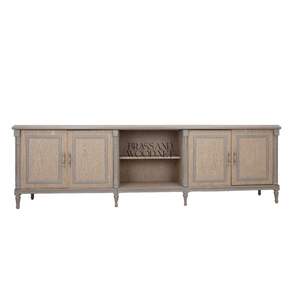 Meuble TV classique en bois clair avec armoires de rangement - Product Image 2