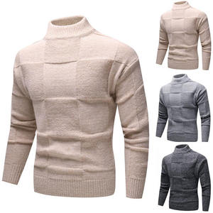 Suéter de cuello alto para hombre, suéter de punto suave clásico, cálido, elegante, de moda, cómodo, acogedor, de invierno, 100% de algodón - Product Image 3